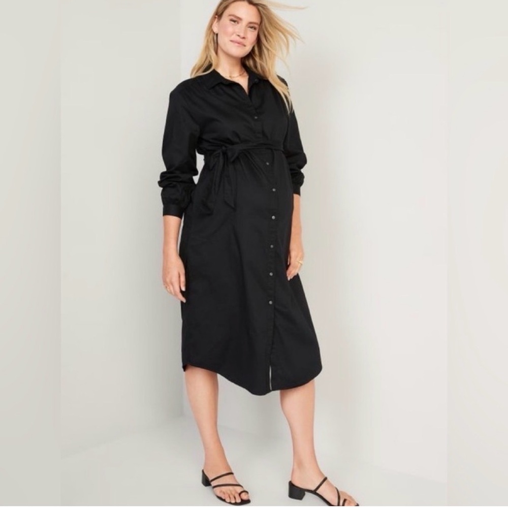 Maternity Cotton Midi Button Down Dress Size Medium